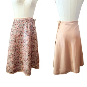 70s VTG Reversible Wrap Skirt Boho Paisley A-Line Midi Women’s S M L  - Picture 1 of 9