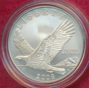 2008 BALD EAGLE COMMEMORATIVE SILVER DOLLAR **BOX & COA** FREE SHIPPING!! - Picture 1 of 4