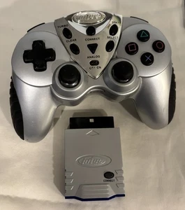 PlayStation 2 silver Intec Wireless Controller w/ Receiver Dongle - Tested - Picture 1 of 4