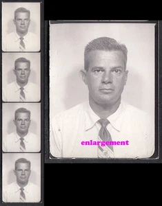 THE MOST UNIMPRESSIVE MAN in WORLD FROZEN SOLID ~ 1960s PHOTOBOOTH PHOTO STRIP - Picture 1 of 5