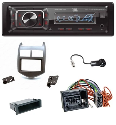 Radio de coche JBL SD AUX MP3 USB Bluetooth para Chevrolet Aveo Sonic desde 2011 gris oscuro Foto 1 de 4