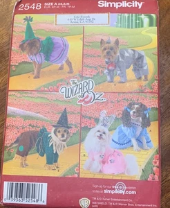 Simplicity Uncut Pattern #2548 Wizard of Oz Dog Costumes, Three Sizes XS, S, M - Picture 1 of 2