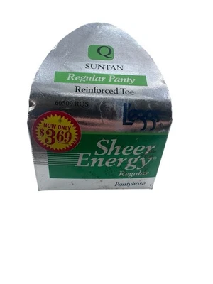 Vintage Leggs Sheer Energy Suntan All Sheer Pantyhose Size Q New Fast Shipping - Image 1 of 4