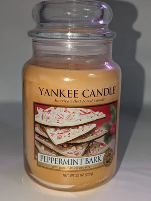 Yankee Candle Tarro Grande 22 OZ con Tapa - Corteza de Menta - Blanco - NUEVO Foto 1 de 4