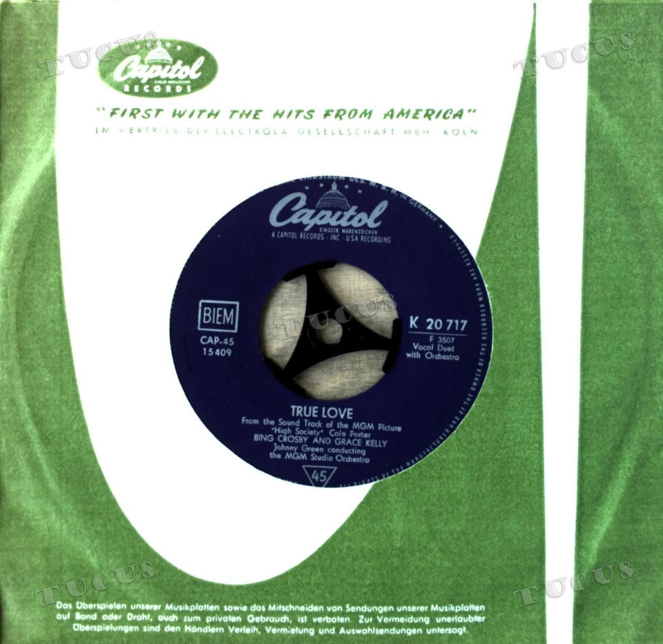 Bing Crosby, Grace Kelly - True Love / Well Did You Evah ? 7in 1984 '* - Image 1 of 1