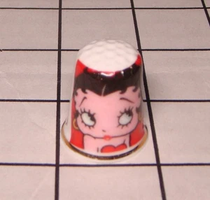Betty Boop Fine Porcelain w/ Gold Trim Thimble - Picture 1 of 1