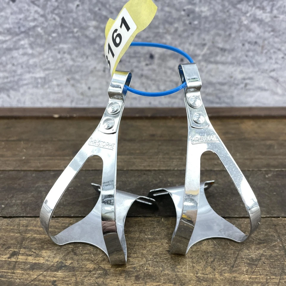 Vintage Christophe Toe Clips Small Made in France Brevete SGDG Bike Pedal Set - Image 1 of 4