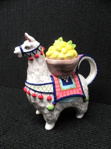 Lemon Llama Large Ceramic Teapot Blue Sky Ceramics 2017 Heather Goldminc - Picture 1 of 9