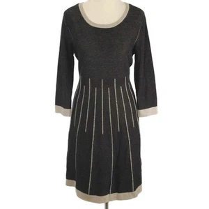 JESSICA H Heathered Gray & Tan Knit Sheath Sweater Dress NWT Women's Size Large - Picture 1 of 5