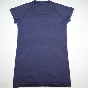 Camisa Lululemon Mujer Pequeña Púrpura Sin Costuras Swiftly Tech Manga Corta Logo Yoga - Imagen 1 de 10
