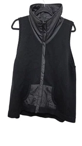 Eileen Fisher Women's XL Black Knit Vest With Nylon Trim & Pockets 100% Wool - Picture 1 of 8