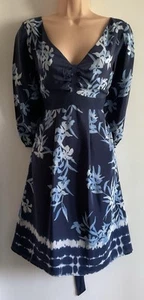 Monsoon Women's Blue 100% Silk Dress Size 10 - Picture 1 of 6