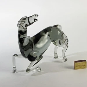 Huge UNIQUE smokey grey Ermanno Nason horse sculpture Murano glass 1963-72 - Imagen 1 de 6