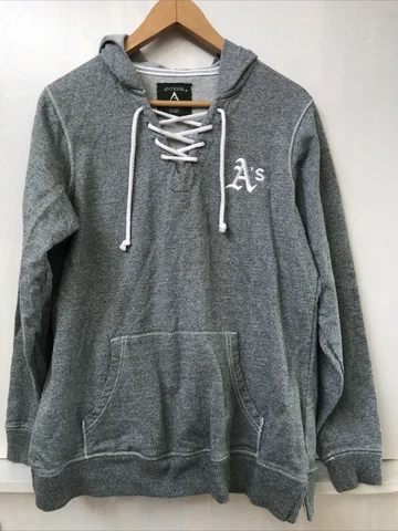 Oakland A’s Antigua Embroidered Heather Green Hoodie MLB Womens XL Cover
