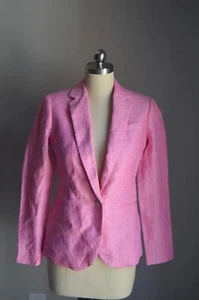$168 J.CREW Campbell Blazer in Linen 000 Pink G0993 suiting jacket new - Picture 1 of 4