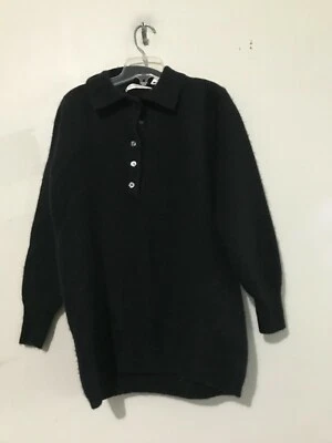 Suéter Lord & Taylor Talla L Angora Pelo Corderos Lana Negro Mujer Calidad Foto 1 de 4