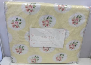 Sweet Honey Clothing Mellow Yellow Floral Crib Toddler Bed Skirt 300 Thread Ct - Picture 1 of 3
