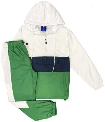 Men's Windbreaker Tracksuit Hooded Meshed Lined Jogging GYM Suit - Image 1 of 4