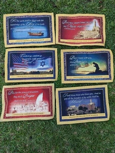 Tapestry Placemat Set of 6 Great Condition Religious - Picture 1 of 9