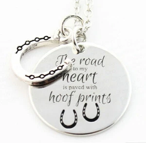 HORSE & WESTERN JEWELLERY JEWELRY LADIES HORSE MESSAGE NECKLACE SILVER b - Bild 1 von 2