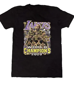Los Angeles Lakers Mens Black Lebron AD World Championship 2020 Shirt Size Small - Picture 1 of 5