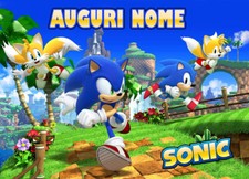 Cialda SONIC 4 per Decorazione Torta Ostia o Zucchero Personalizzata A4