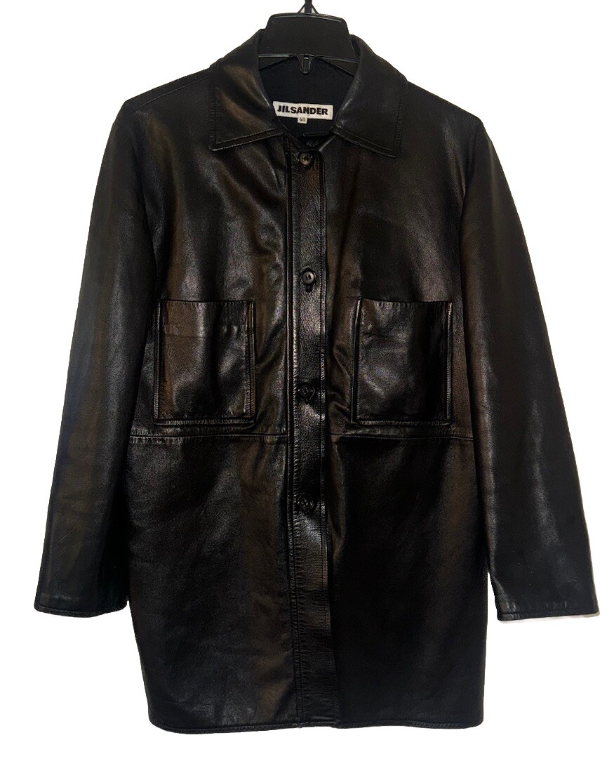 Jil Sander Leather Outer Shell Black Coats, Jackets & Vests Jil Sander Leather Outer Shell Black Coats, Jackets & Vests