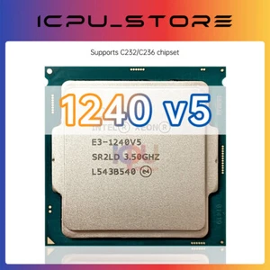 Intel Xeon E3-1240v5 SR2CM SR2LD 3.5GHz 4C / 8T 8MB 80W LGA1151 CPU E3 1240 v5 - Picture 1 of 3