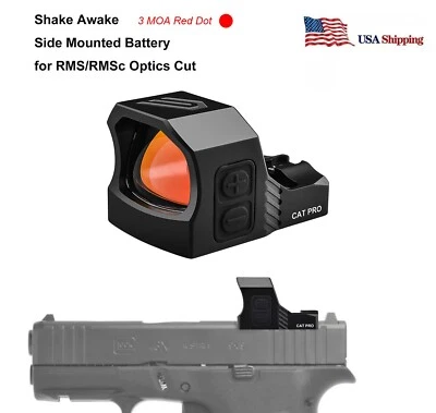 3 MOA Shake Awake Red Dot Sight Cyelee CAT PRO for RMSc Cut G43X 48 MOS P365XL
