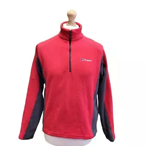 Berghaus Red Blue 1/4 Zip Fleece Base Layer Men's uk M eu 50 G926 - Picture 1 of 7