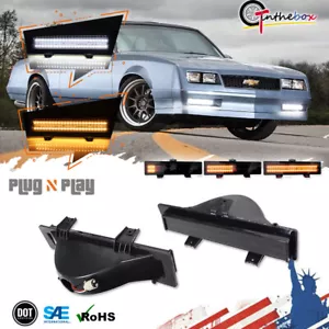 Par de luces LED intermitentes DRL para Chevrolet Monte Carlo SS 1981-88 lente ahumada - Imagen 1 de 10