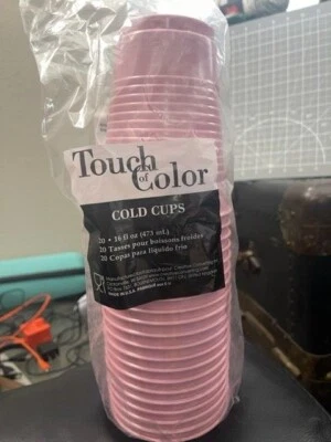 Creative Converting Touch of Color Plastic Cups, 16 oz, Classic Pink 20ct. New!! - Image 1 of 2