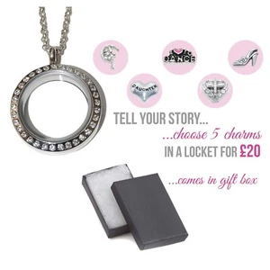Floating locket including 5 charms of your choice - floating charms - Picture 1 of 10