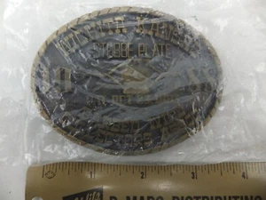 Vintage 1988 Barbed Wire Wichita Kansas 1883 Stubbe Plate Collectors Belt Buckle - Picture 1 of 3