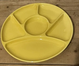 Vtg Partician Plate Mustard Yellow Sections - Picture 1 of 5
