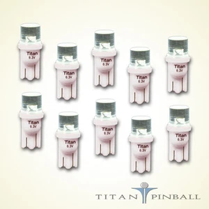 (10 Pack) - 6.3 Volt LED Bulb Flat Top 555 Base (T10) Pinball - WARM WHITE - Picture 1 of 11