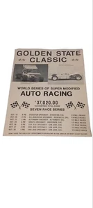 Vintage 70er Autorennen Poster Golden State West Coast Bay Area Kalifornien 31"x 23" - Bild 1 von 7