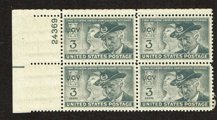 1951 U.S Commem 3c CONFEDERATE  Plt#Blk of 4 Sc#998  M/NH/OG^ - Image 1 of 1