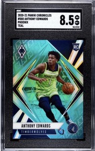 2020-21 Panini Chronicles Anthony Edwards RC Phoenix TEAL Mega SP SGC 8.5 NM-MT+