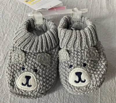 Zapatillas/zapatos botín tejido oso gris bebé recién nacido Carter's Foto 1 de 4
