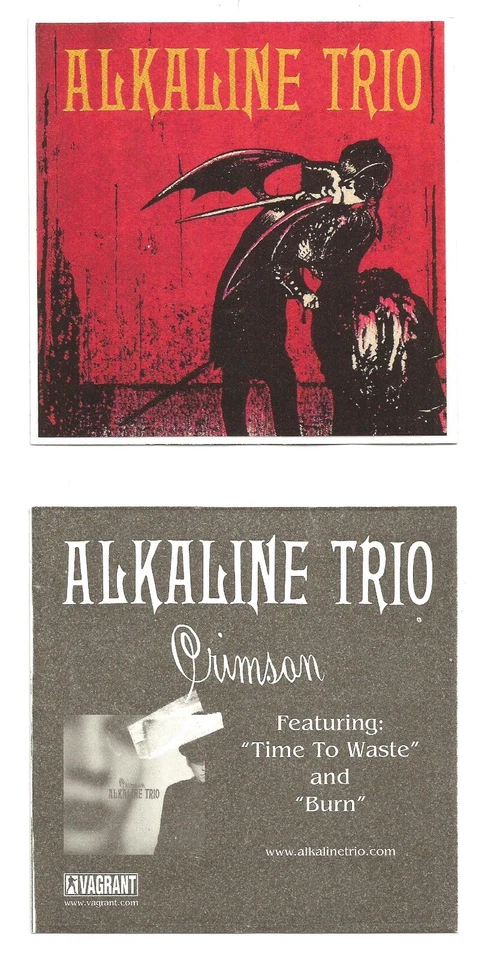 ALKALINE TRIO Raro DE COLECCIÓN 2005 PROMO Vinilo PEGATINA 4x4 para CD Carmesí EE. UU. Foto 1 de 1