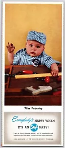 Philadelphia Tintenlöscher SMA Babynahrung um 1940 Baby mit Werkzeug "Kriegsindustrie" WWII - Bild 1 von 2