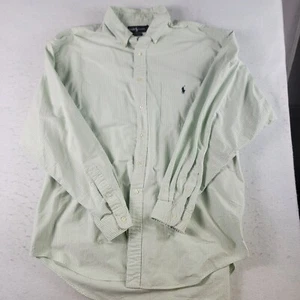 RALPH LAUREN BIG HEMD HERREN HEMD ZUM KNÖPFEN GR XL GRÜN WEISS GESTREIFT BAUMWOLLE - Bild 1 von 7