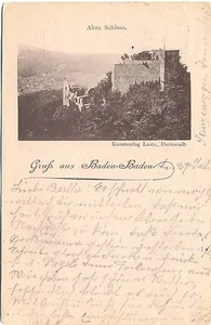 Baden-Baden, Altes Schloss, Vorläufer AK, 1896 - Picture 1 of 1