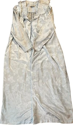 Bata de jacquard floral vintage Christian Dior Loungewear talla S azul claro París Foto 1 de 4