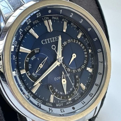 Citizen Eco-Drive Men's Calendrier World Time Blue Dial Watch 44mm BU2021-51L - Image 1 of 4