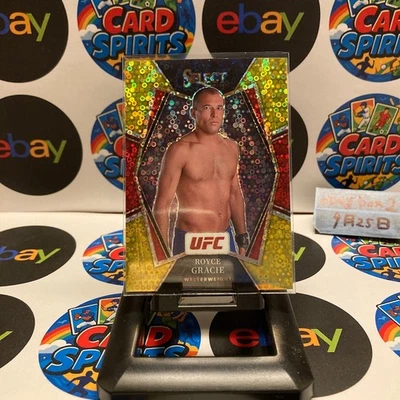 2022 Panini Select Royce Gracie 01/10 UFC Prizm Premier Level Gold Disco Card - Image 1 of 2