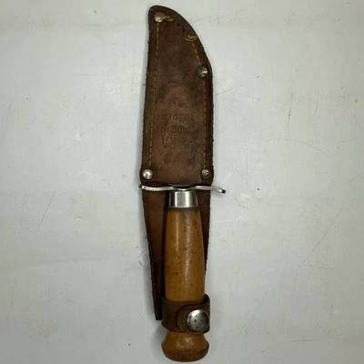 VTG Frost's Mora Sweden Kolstal Scout Fixed Blade Knife & Leather Sheath - Image 1 of 4