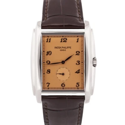 Patek Philippe Gondolo 18k White Gold SALMON Rose Arabic 30mmX43mm Leather 5124G - Image 1 of 4