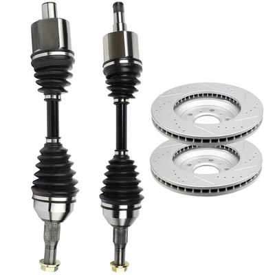 Front 2 CV Axles + 2 Brake Discs Rotors For Chevrolet Monte Carlo 3.5L 2006-2007 Foto 1 de 4